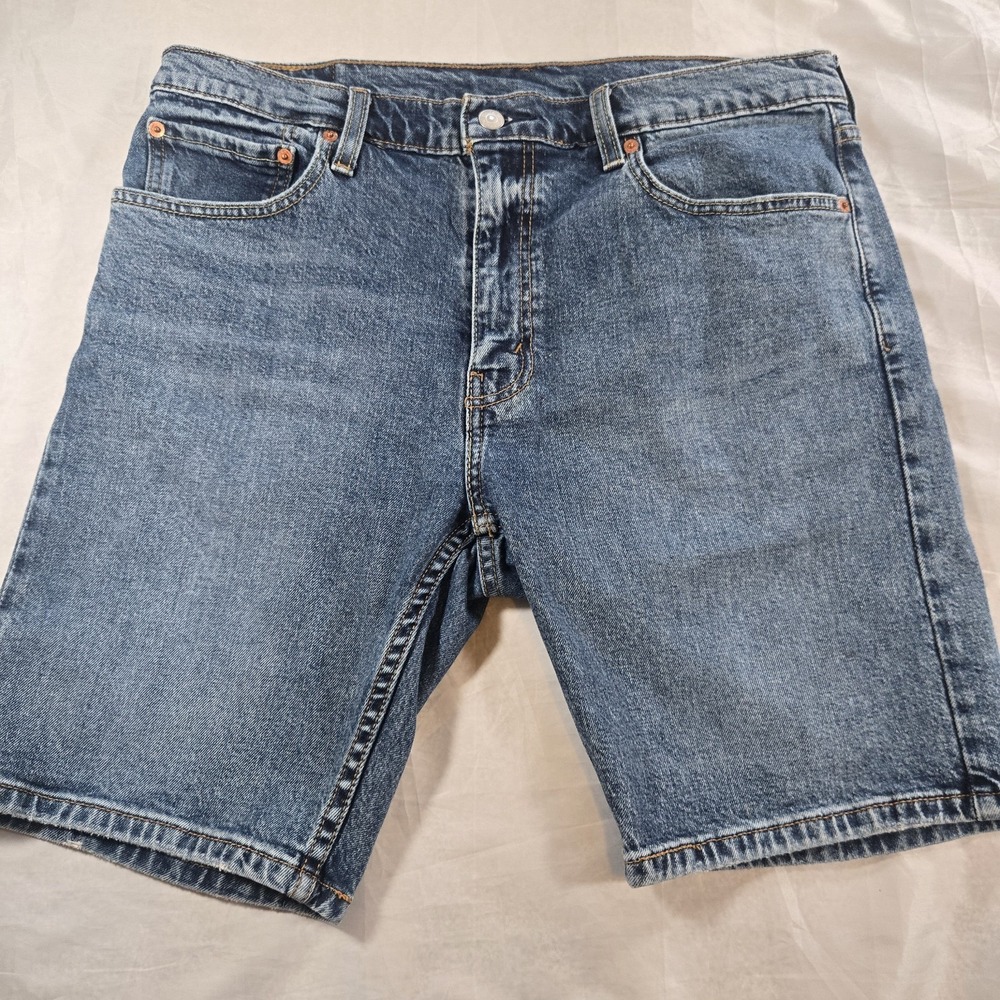 Levi's 412 Slim Denim Shorts Men's 36 Blue Stretch Jean Shorts W36 L9